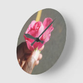 バラ花壁時計 ラウンド壁時計 (傾斜)