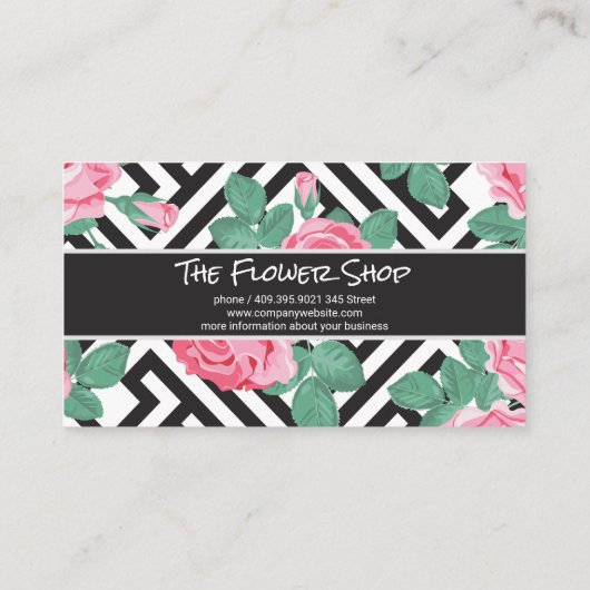 バラ花幾何学模様 名刺 (裏面)