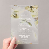 バラ花弁曇アクリル結婚式招待状 アクリル招待状 (インサイチュ (ポータブル))