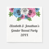 バラ花束ジェンダーの発表 スタンダードカクテルナプキン (正面)