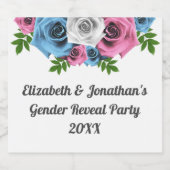 バラ花束ジェンダーの発表 スパークリングワインラベル (シングルラベル)