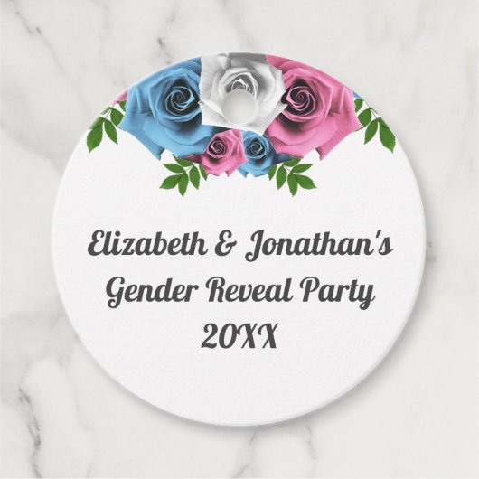 バラ花束ジェンダーの発表 フェイバータグ (正面)