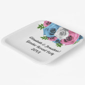 バラ花束ジェンダーの発表 ペーパープレート (傾斜あり)