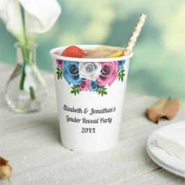 バラ花束ジェンダーの発表 紙コップ