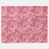 バラ花束花の爆発 フリースブランケット (正面(横))