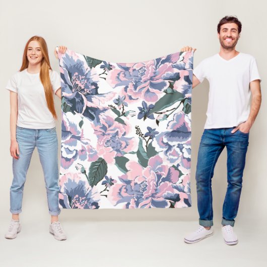 バラ花柄エレガントデザイン フリースブランケット (インサイチュ)