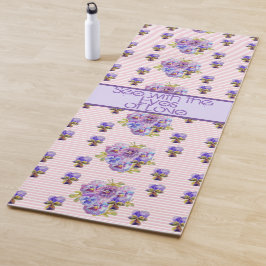 バラ花柄ピンク愛の目で見る ヨガマット
