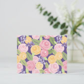 バラ花柄ポストカード ポストカード (スタンド正面)