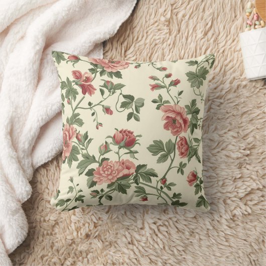 バラ花柄 クッション (ブランケット)