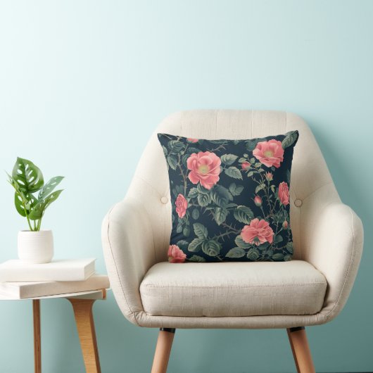 バラ花柄 クッション (椅子)