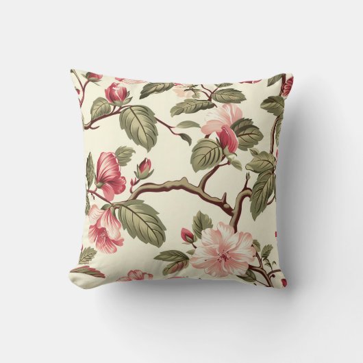 バラ花柄 クッション (正面)