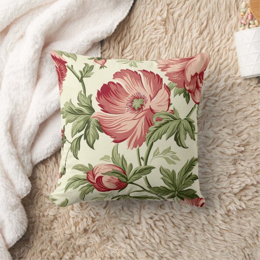 バラ花柄 クッション (ブランケット)