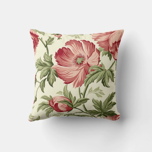 バラ花柄 クッション (裏面)