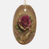 バラ花楕円オーナメント セラミックオーナメント (右)