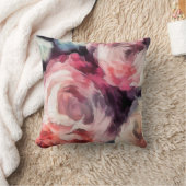 バラ花油絵付け抽象芸術フローラプリントb クッション (ブランケット)