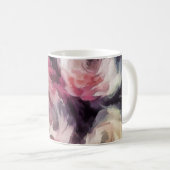 バラ花油絵付け抽象芸術フローラプリントb コーヒーマグカップ (正面右)