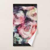 バラ花油絵付け抽象芸術フローラプリントb バスタオルセット (ハンドタオル)