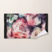 バラ花油絵付け抽象芸術フローラプリントb バスタオルセット (ハンドタオル)