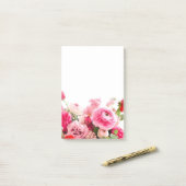 バラ花空白のテンプレートフローラ水色 ポストイット (デスク上)