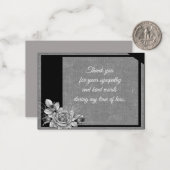 バラ花葉のサンキューカード ノートカード (正面/裏面インサイチュ)