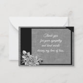 バラ花葉のサンキューカード ノートカード (正面)