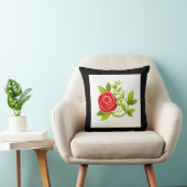バラ花赤黒 クッション (椅子)