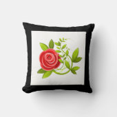 バラ花赤黒 クッション (正面)