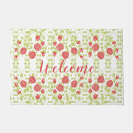 バラ花飾 ドアマット