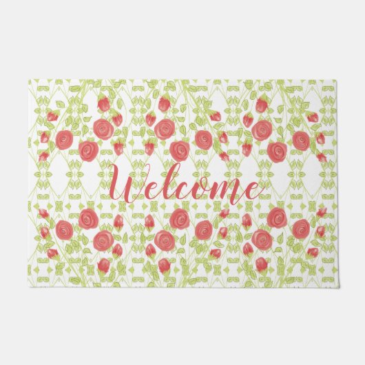バラ花飾 ドアマット (正面)