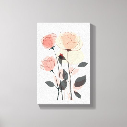 バラ花 キャンバスプリント (正面)
