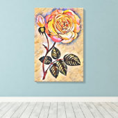 バラ花 キャンバスプリント (インサイチュ (ウッドフロア))