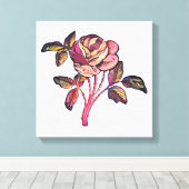 バラ花 キャンバスプリント (インサイチュ (ウッドフロア))