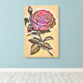 バラ花 キャンバスプリント (インサイチュ (ウッドフロア))