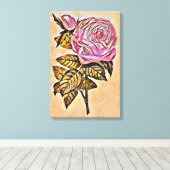 バラ花 キャンバスプリント (インサイチュ (ウッドフロア))