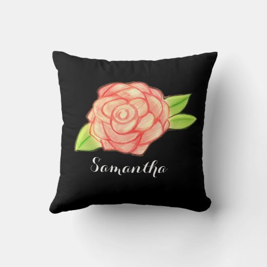 バラ花 クッション (裏面)