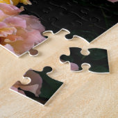 バラ花、ピンクの黄色のバラ ジグソーパズル (側面)