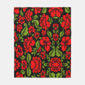 バラ花 フリースブランケット (正面)