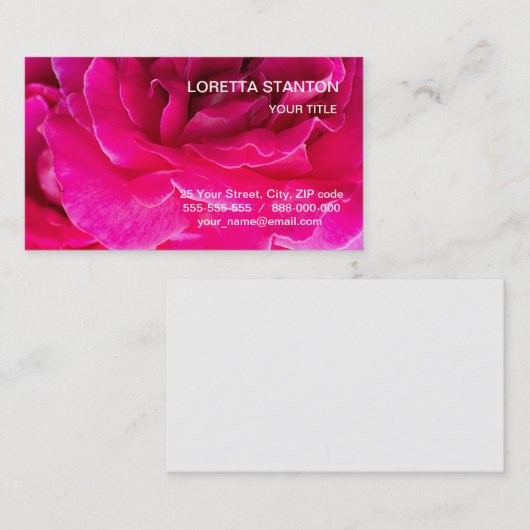 バラ花 名刺 (正面/裏面)