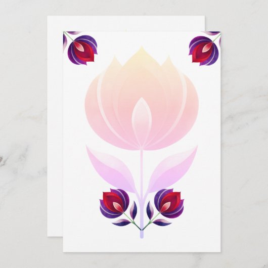 バラ花 招待状 (正面/裏面)