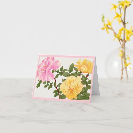 バラ花、誕生日 カード (黄色い花)