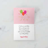 バラ花、誕生日 カード (内部)