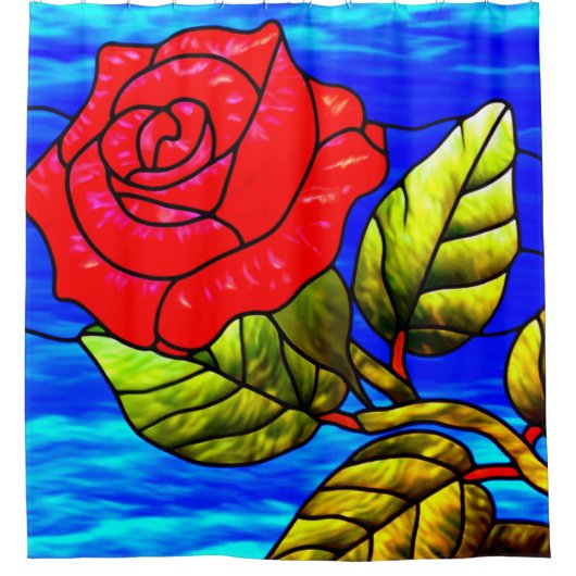 バラ芸術 シャワーカーテン (正面)