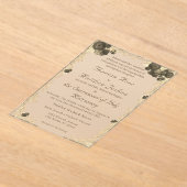 バラ華美カトリック結婚式招待状 アクリル招待状 (レイダウン)