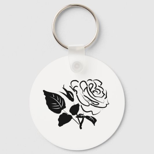 バラ葉とスケッチ キーホルダー (正面)