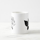 バラ葉とスケッチ コーヒーマグカップ (中央)