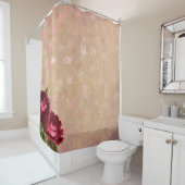 バラ葉金ゴールドの背景イメージ シャワーカーテン (インサイチュ)