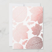 バラ葉金ゴールドホワエレガントイト秋の結婚式 招待状 (裏面)