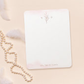 バラ葉金ゴールドモノグラムパーソナライズされた文具 ノートカード