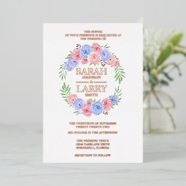 バラ葉金ゴールド花エレガント金ゴールド伝統的 箔招待状