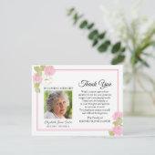 バラ葬礼ありがとうフォトノートカードピンク サンキューカード (スタンド正面)